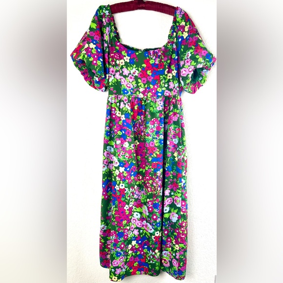 Sugarlips Green Floral Midi Dress - Picture 4 of 14